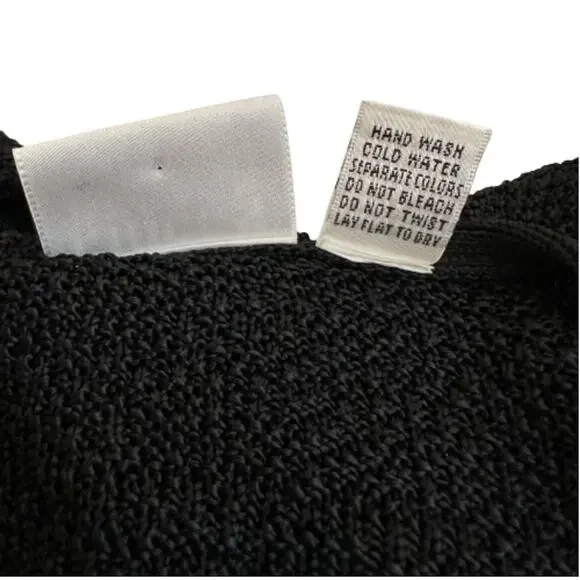 Chicos Design Cardigan Sweater Black Open Weave Knit Button Front Medium/Large - Picture 11 of 12